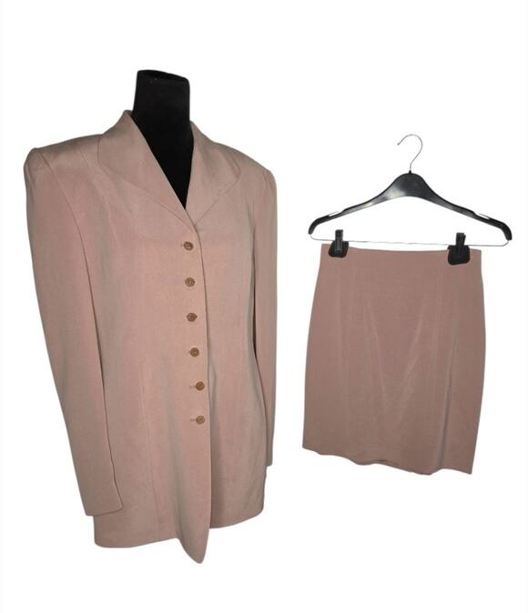 Dana Buchman Dresses & Skirts - New Vtg Dana Buchman Silk 2 Pc Skirt Suit Set Size 8/ 10 Pink Career Office